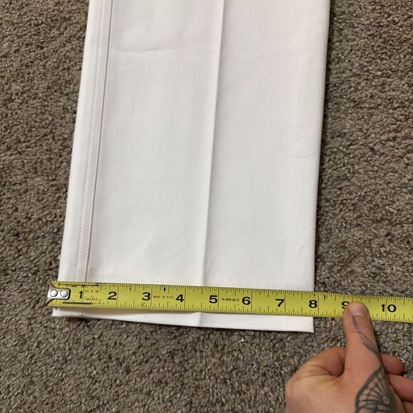 NWT Kasper Women White Kristy Slim Fit Trousers Front Pleat Pant Office‎ Size 14 - Picture 4 of 12